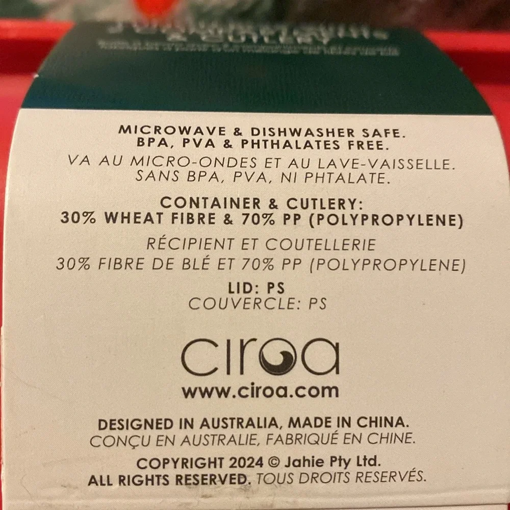 ❤️NWT ECO Circoa Bento Lunch Box within 2 Compartments & Cutlery